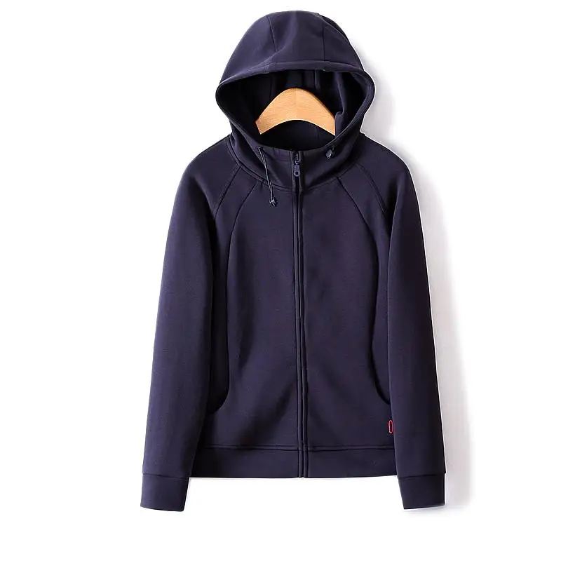 Autumn Simple Three Dimensional Cutting Zipper Cardigan Full Sleeve Sweater Women Sweatshirts-3