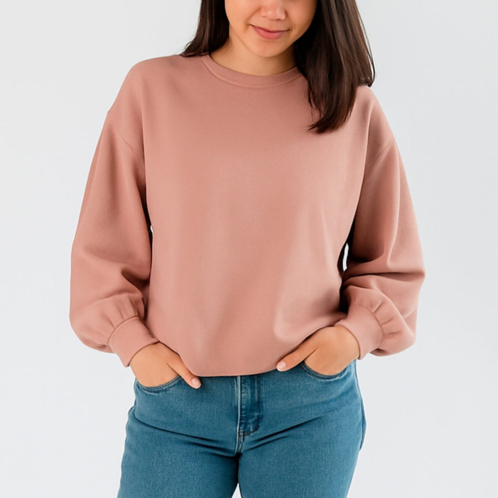 Ladies Bamboo Fleece Cropped Pullover