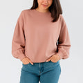 Ladies Bamboo Fleece Cropped Pullover