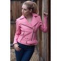 Becca Womens Pink Leather Jacket-0