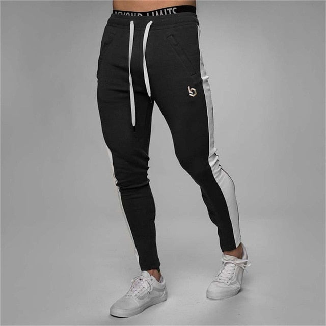 Men Joggers Casual Pants Fitness Pants Bottoms Skinny Sweatpants Trousers Black Gyms Jogger Sweat Pants-5