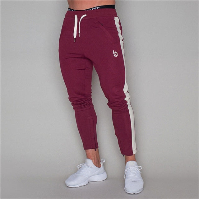 Men Joggers Casual Pants Fitness Pants Bottoms Skinny Sweatpants Trousers Black Gyms Jogger Sweat Pants-8