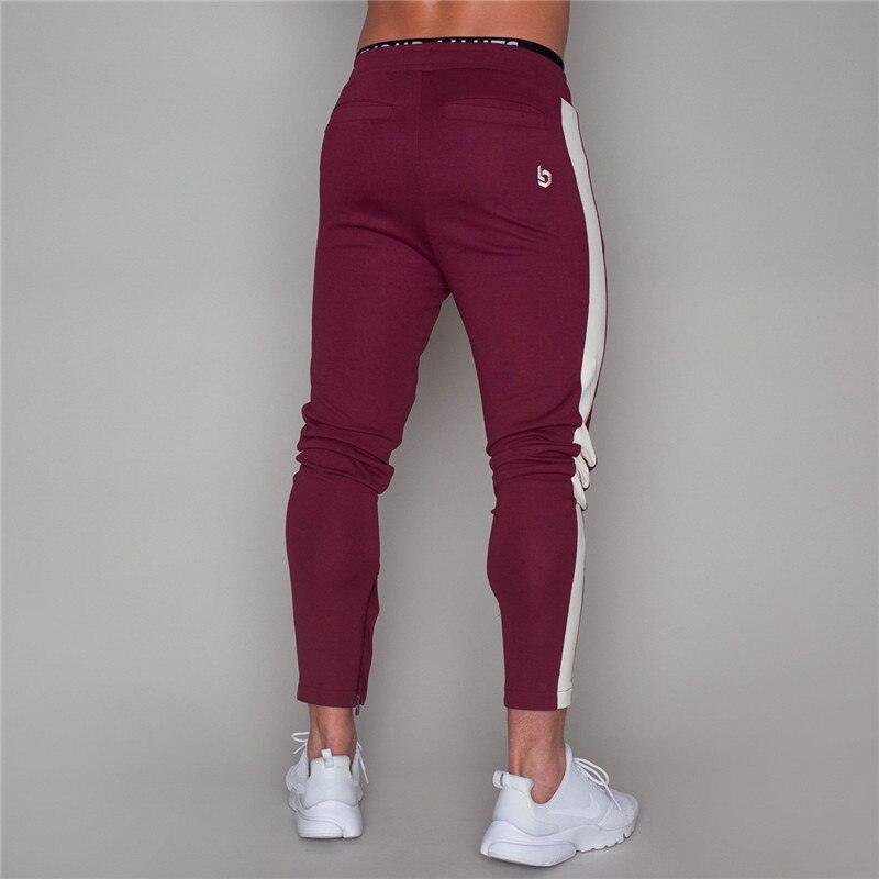 Men Joggers Casual Pants Fitness Pants Bottoms Skinny Sweatpants Trousers Black Gyms Jogger Sweat Pants-2