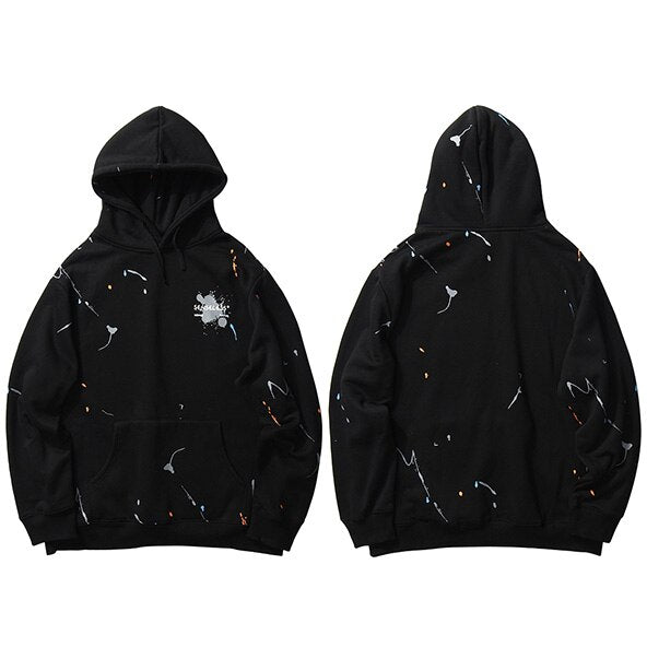 Men Streetwear Graffiti Ink Harajuku Hoodie Sweatshirt Hip Hop Loose Pullover Hoodie Cotton Winter Fleece Hooded Sweatshirt-5