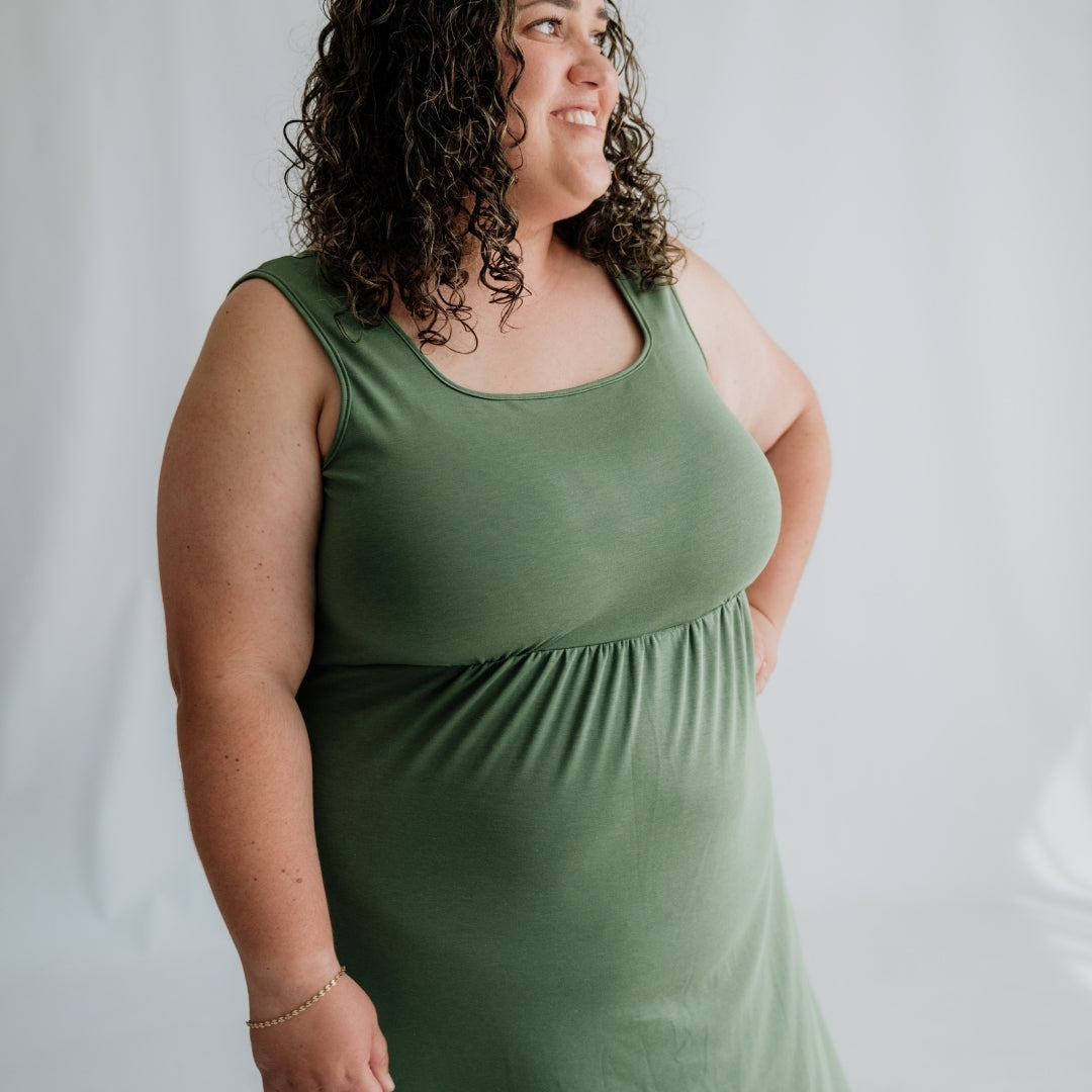 Ladies' Bamboo Square Neck Midi Dress — Last Call