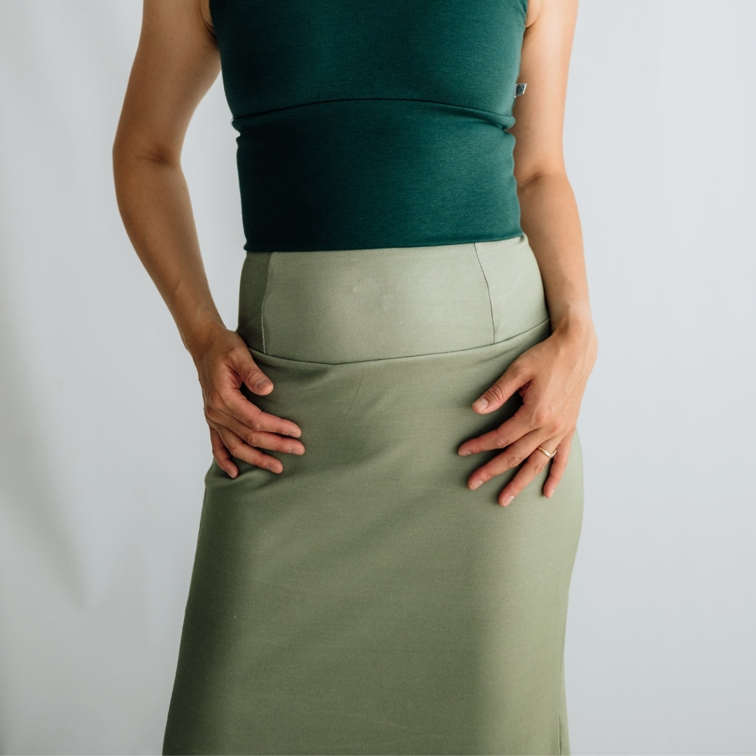 Ladies Side-Slit Bamboo Maxi Skirt