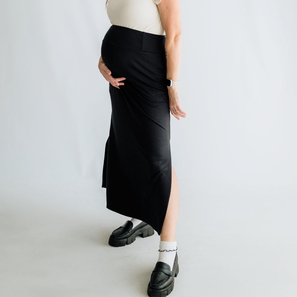 Ladies Side-Slit Bamboo Maxi Skirt
