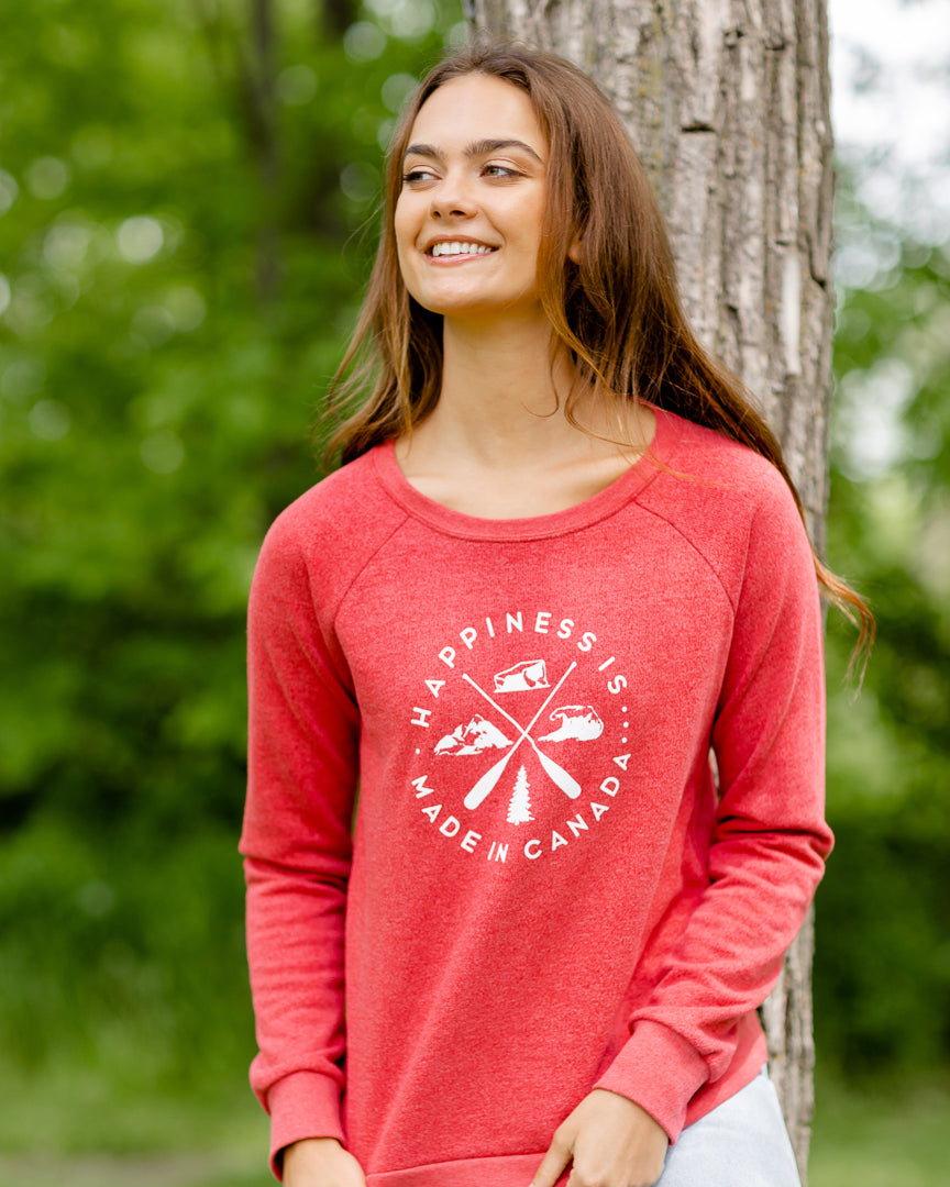 Women's Crest Crew Sweatshirt, Chili Pepper