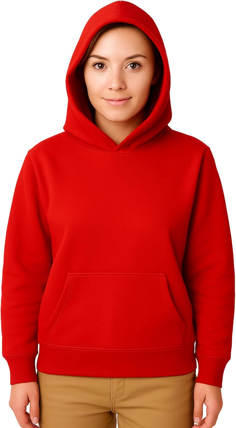 Light Weight Pullover Hoodie, 100% Polyester Fleece, Plain Sweatshirt for Men and Women, Regular Fit-5