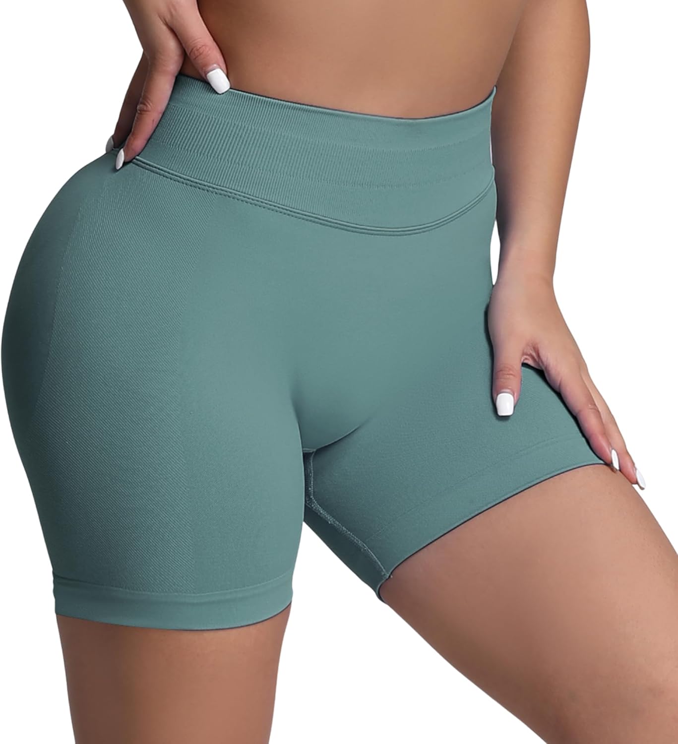 Misharen Women's High Waist Gym Shorts, Seamless Design, Spandex/Nylon Fitness Shorts for Workout, Yoga, Running-0