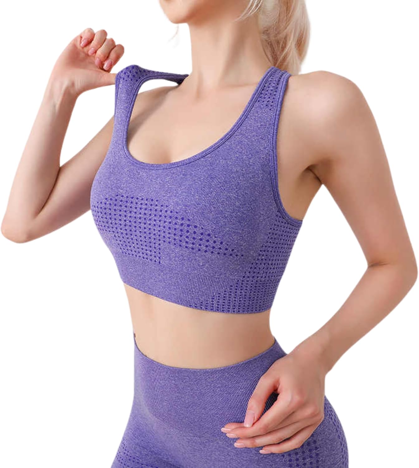 Misharen Women's Seamless Workout Yoga Set 2 Piece Vest & Butt Lift Shorts Leggings, High-Waist, Stretchable, Breathable Gym Suite for Workout, Running & Pilates-8