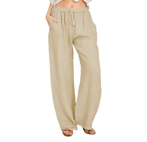 Women's Casual Cotton And Linen Loose Yoga Pants-8