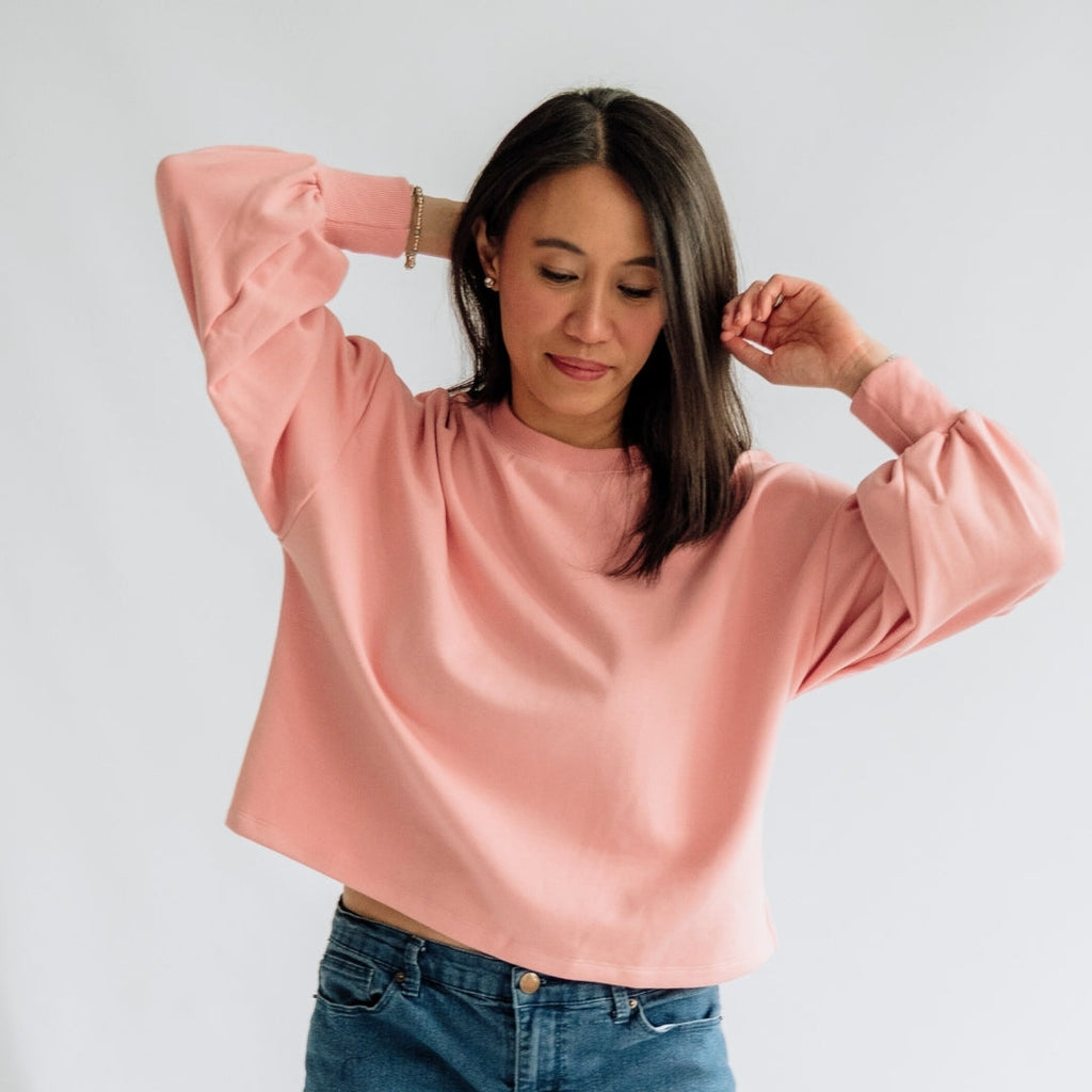 Ladies' Bamboo Fleece Cropped Pullover — Last Call