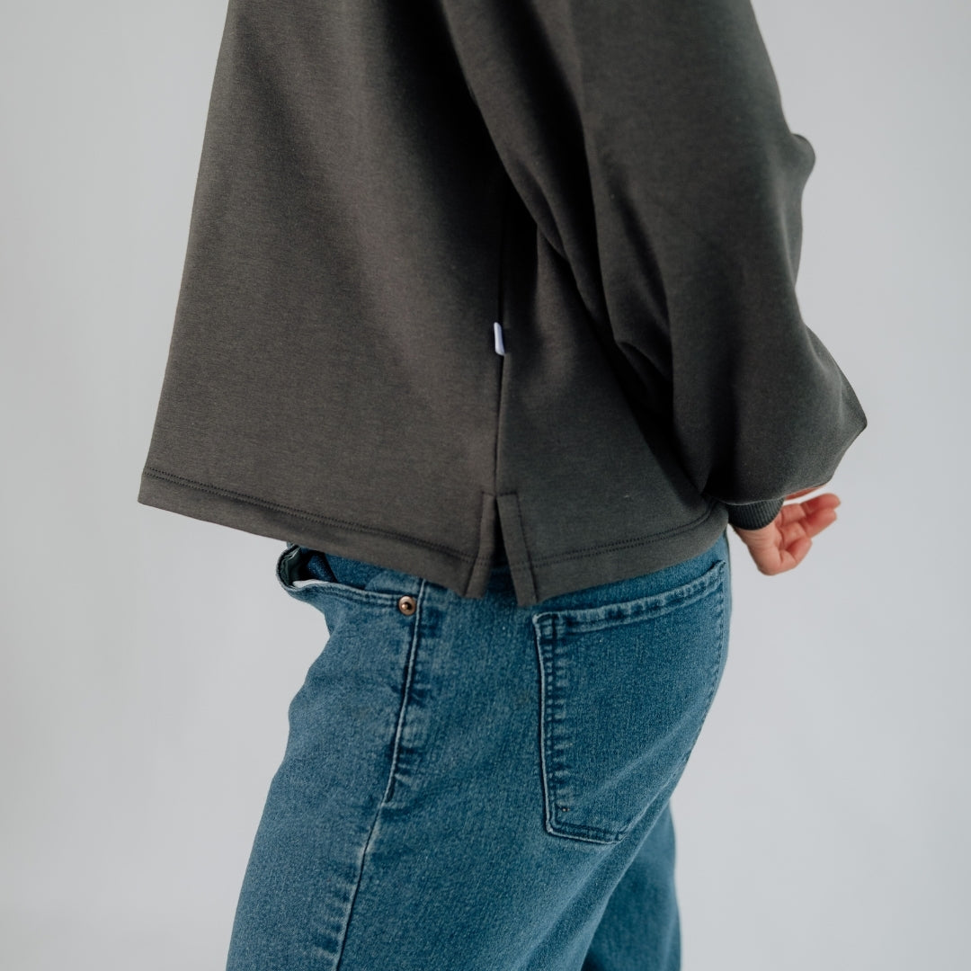 Ladies' Bamboo Fleece Cropped Pullover — Last Call