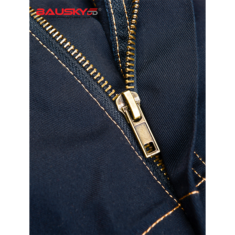 Polyester Bib Overalls for Mechanics with Pockets & Installable Knee Pads-4