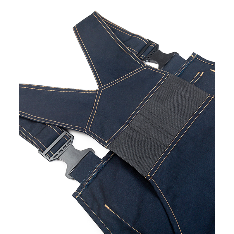 Polyester Bib Overalls for Mechanics with Pockets & Installable Knee Pads-3