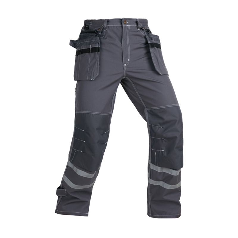 Reinforced Work Pants with Reflective Strips & Detachable Tool Pockets – Durable Cotton Blend [B279]-0