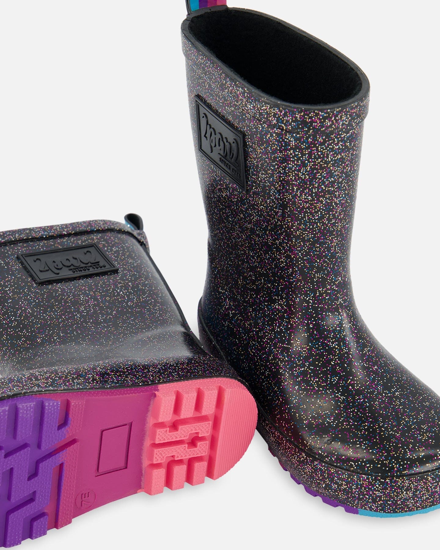 Rain Boots Black With Glitter-4