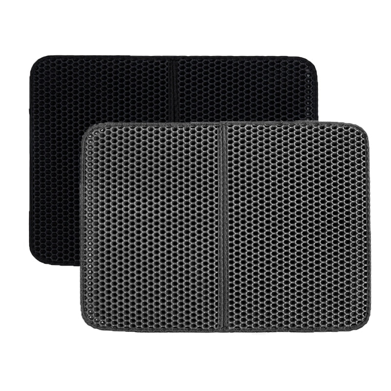 Pet Cat Litter Mat Waterproof EVA Double Layer Cat Litter Trapping Pet Litter Box Mat Clean Pad Products For Cats Accessories-3