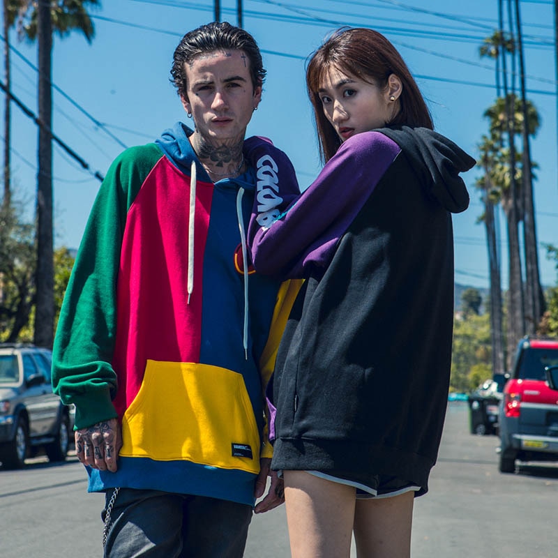 Hip Hop Hoodie Sweatshirt Mens Color Block Patchwork Harajuku Hoodie Streetwear Casual HipHop Pullover Oversized Autumn-4