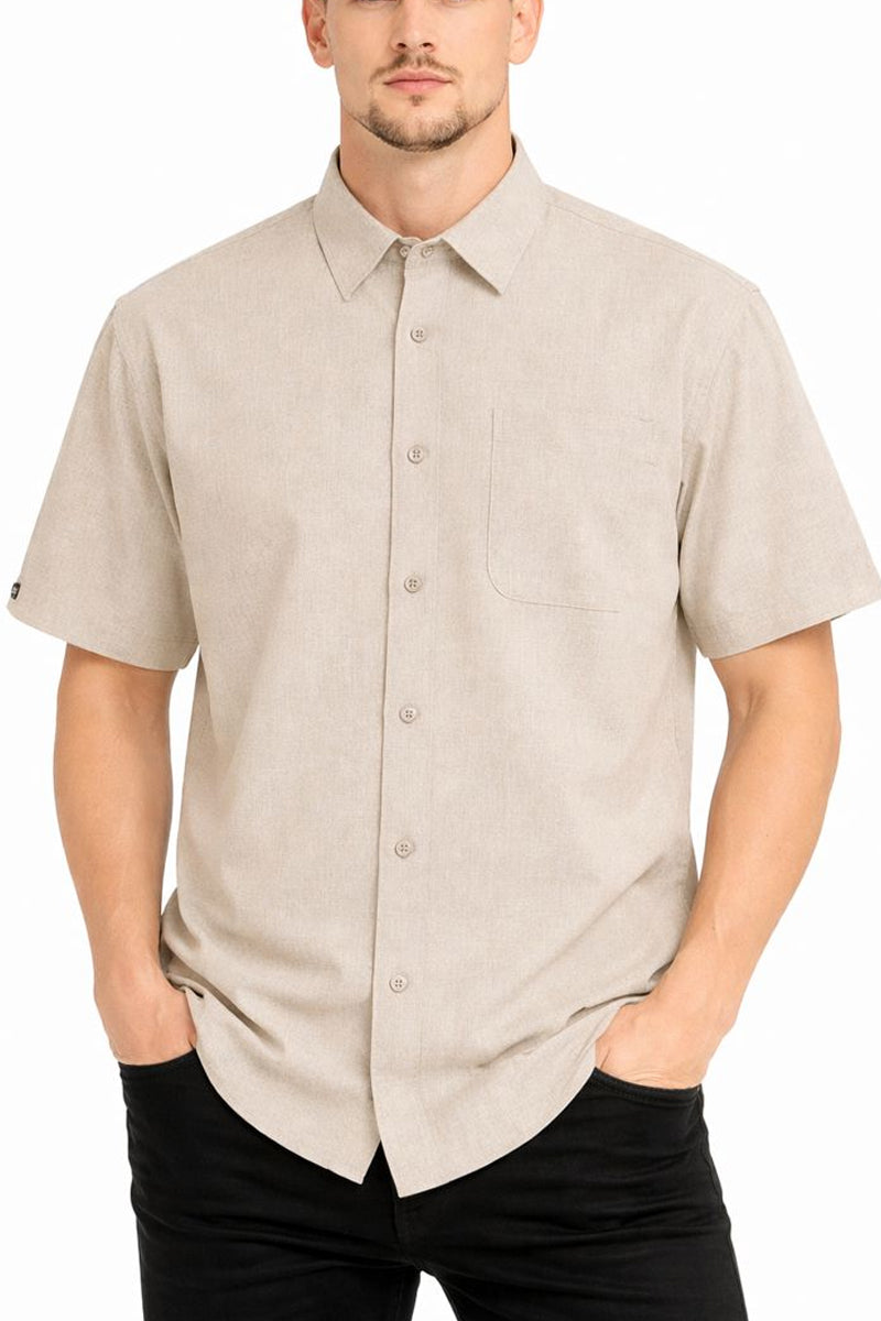 Melange Short Sleeve Shirt-5