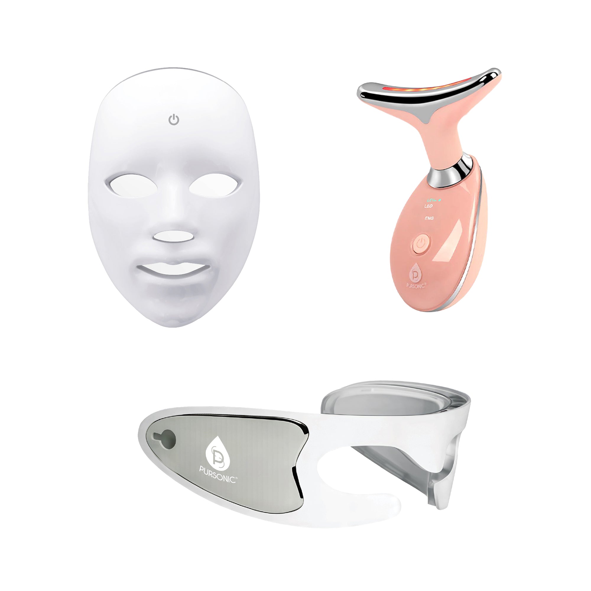Pursonic Ultimate LED Rejuvenation Set: Face Mask, Eye Mask & 7-in-1 Light Therapy Device