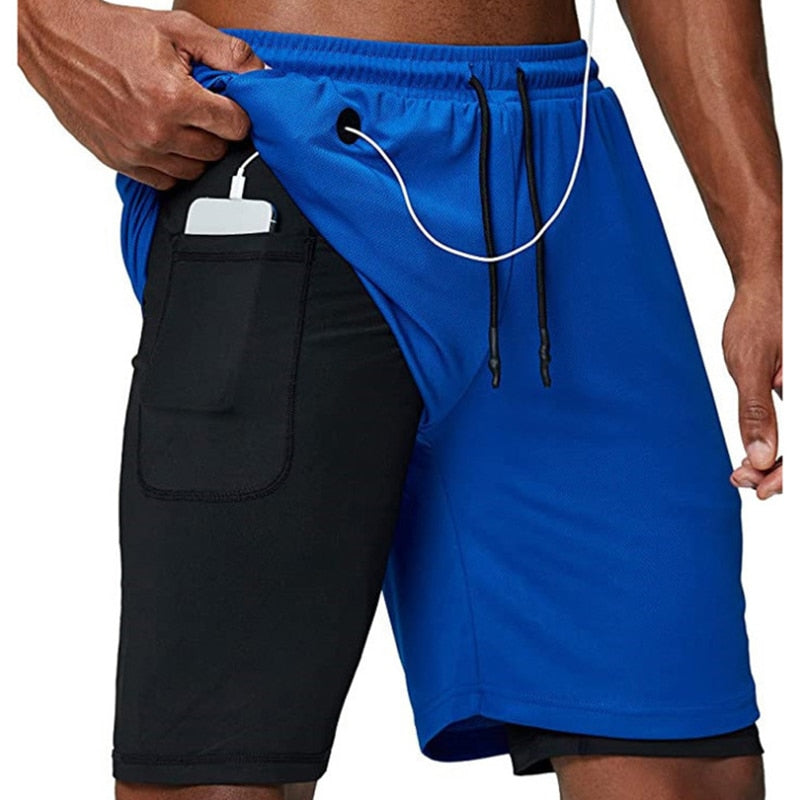 Men Running Shorts 2 In 1 Sport GYM Shorts Men New Design Jogging Fitness Training Shorts Quick Dry Basketball Shorts Male-1