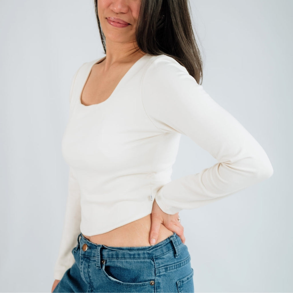Ladies Bamboo Eva Sculpted Square Neck Crop