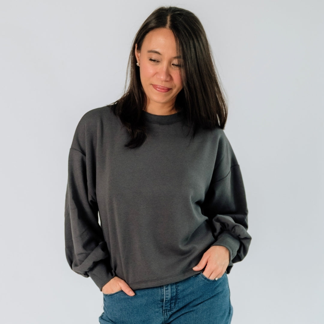 Ladies' Bamboo Fleece Cropped Pullover — Last Call