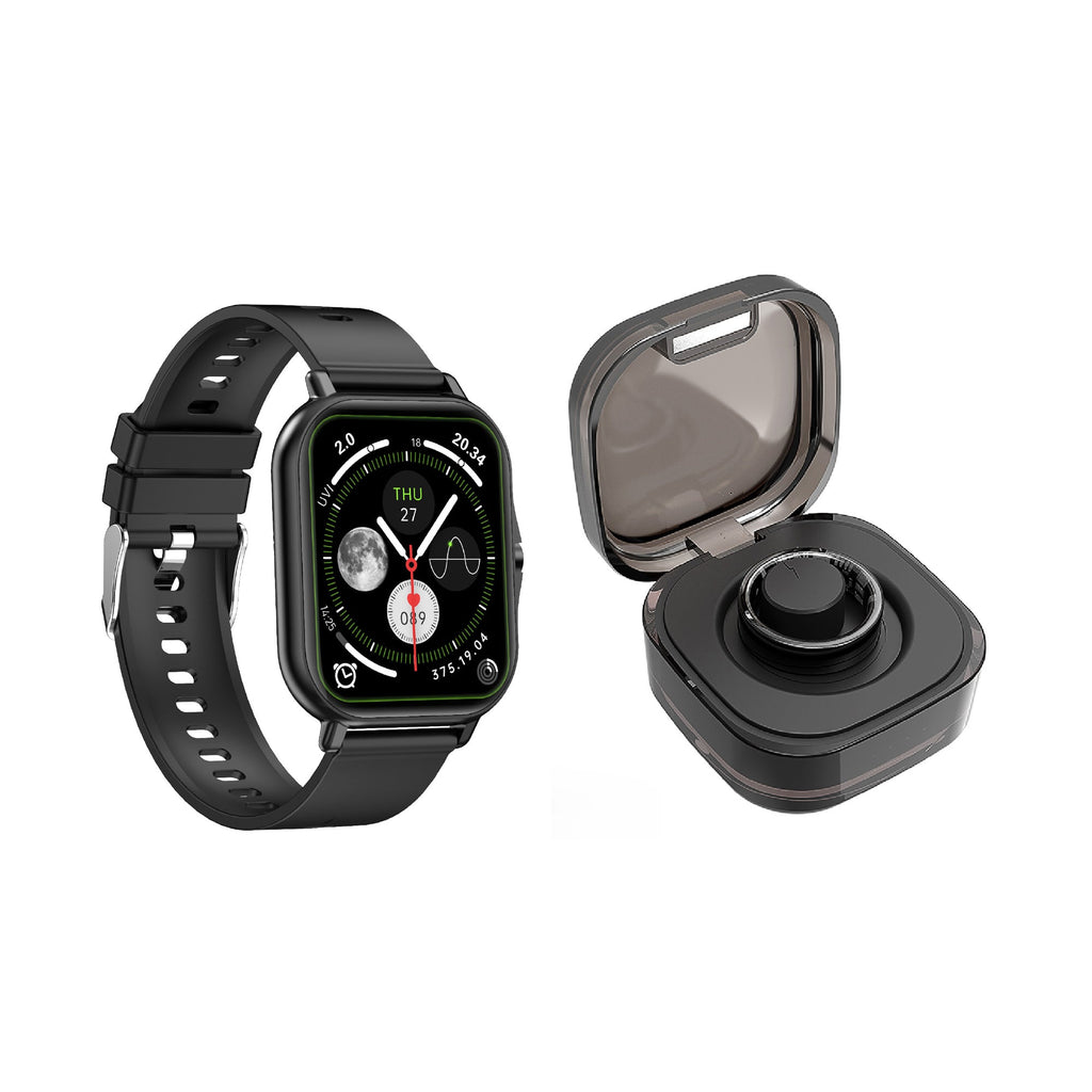 Smart Watch & Wellness Ring Bundle – Bluetooth Calling, Fitness Tracking & 24/7 Health Monitoring