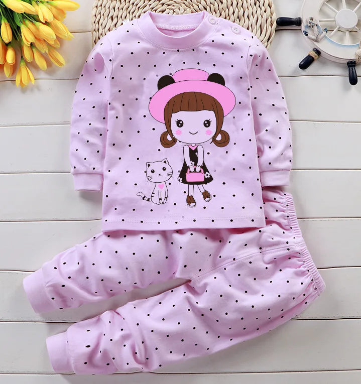 Two Piece Cotton Pajamas-2
