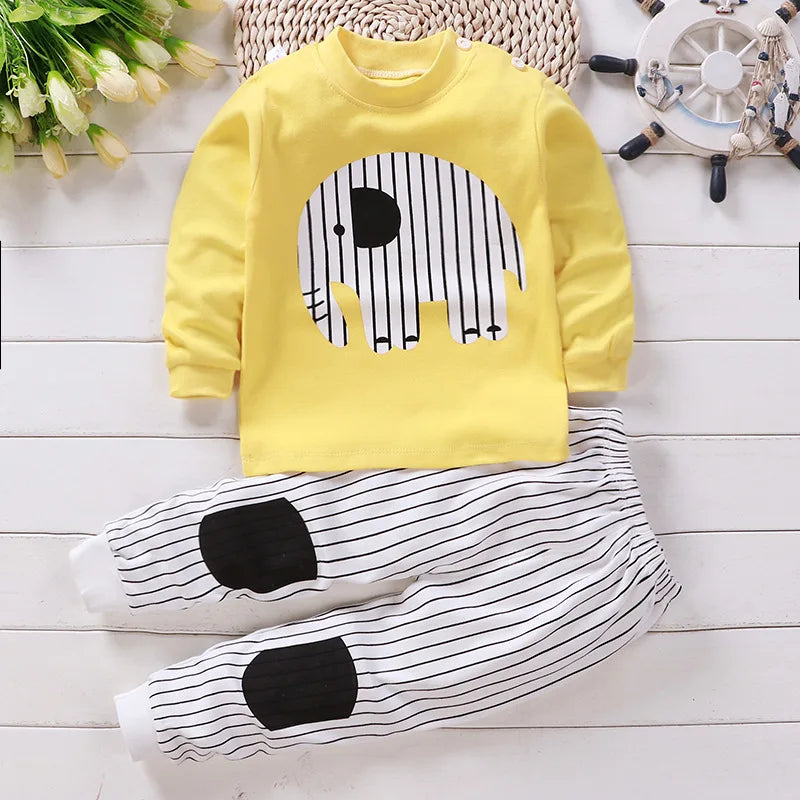 Two Piece Cotton Pajamas-3