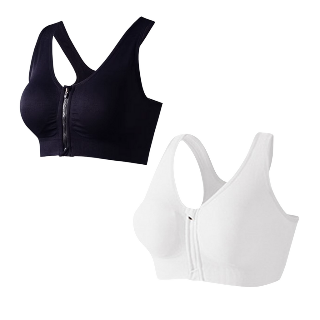 Misharen Women Front Zipper Sports Bra High Impact Vest Push Up Running Gym Yoga Sports bra Tops-0