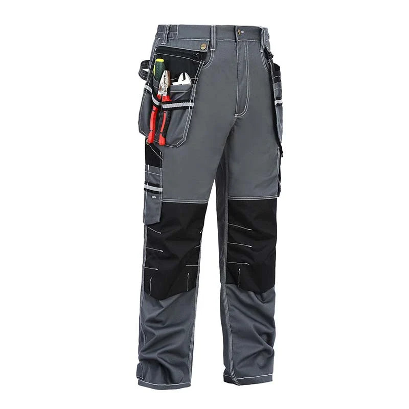 100% Cotton Cargo Pants with Detachable and Movable Hanging Pockets, Knee Pad Installable, Durable for Outdoor Working [B111]