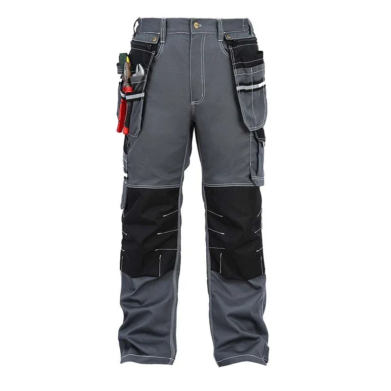 100% Cotton Cargo Pants with Detachable and Movable Hanging Pockets, Knee Pad Installable, Durable for Outdoor Working [B111]