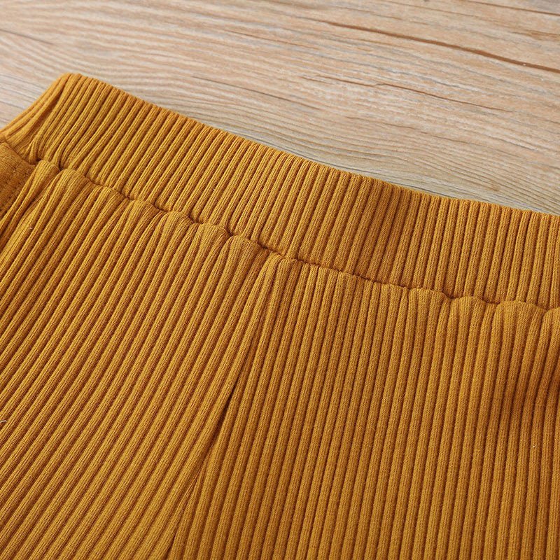 Baby Toddler Children Pajamas Clothing Set Solid Color T-shirt Shorts Two Piece Kids Home Lounge Clothes Girl Boy Sleepwear-3