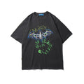 Bat Skull Print T Shirt Men Hip Hop T-Shirts Streetwear Summer Tshirt Short Sleeve Cotton Oversized Gray Tops Tees-3