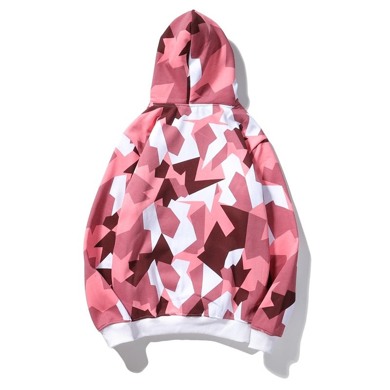 Camouflage Hooded Sweatshirts Fashion Mens Streetwear Hip Hop Skateboard Fleece Hoodies  Autumn Casual Camo-2