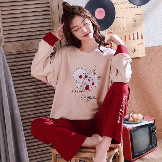 Cute Sleepwear Casual Homewear Female Pyjamas-1