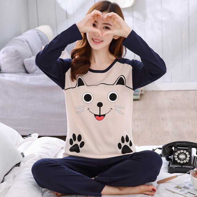 Cute Sleepwear Casual Homewear Female Pyjamas-10
