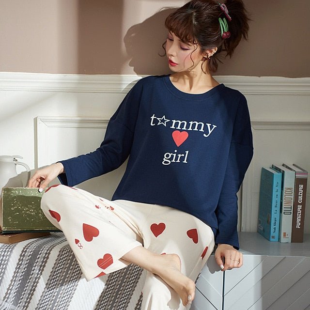 Cute Sleepwear Casual Homewear Female Pyjamas-8