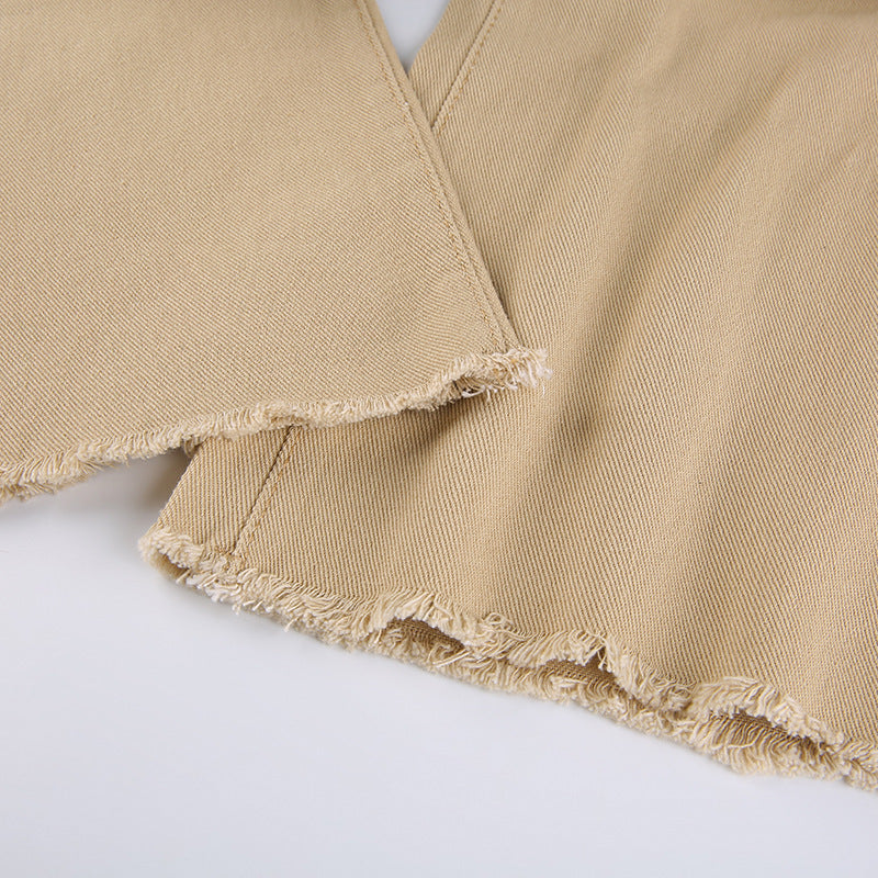 Spice Girl Style High Waist Slim Jeans Bell Bottoms Pants-1