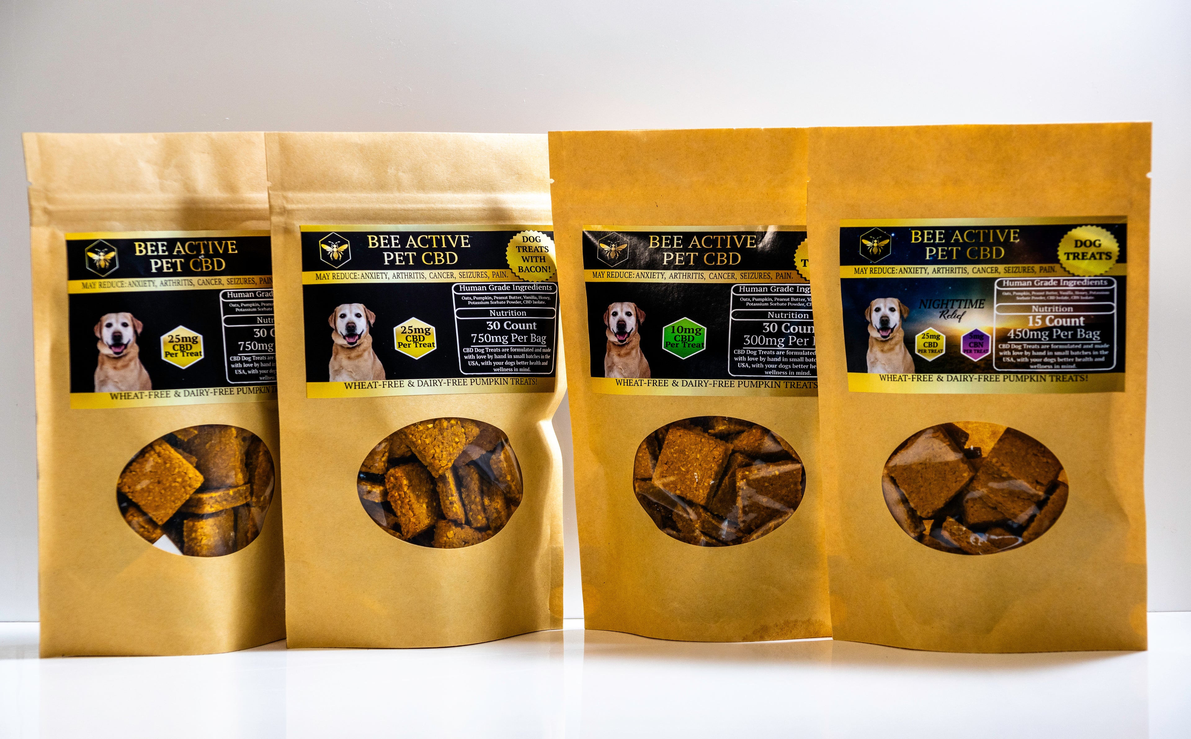 Bee Active CBD Dog Treats — Daily Wellness — Pumpkin and Peanut