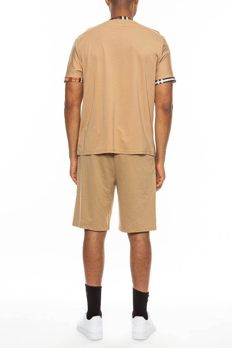 Checkered Detail Tshirt Short Set-3