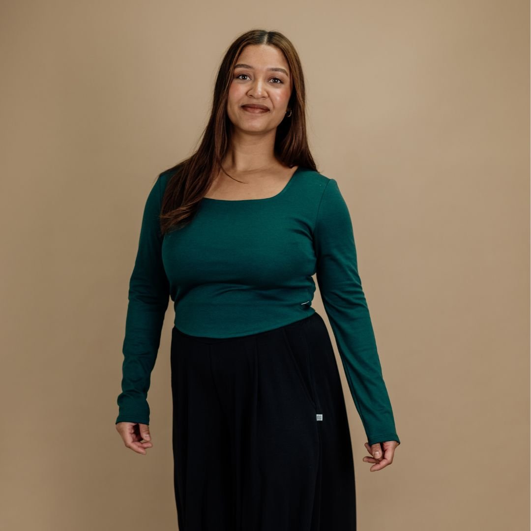 Ladies Bamboo Eva Sculpted Square Neck Crop