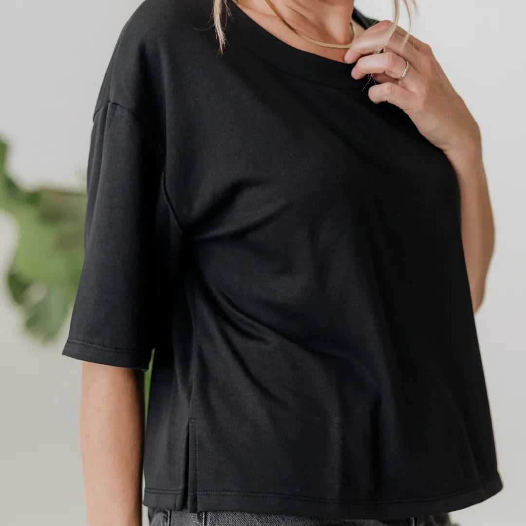 Ladies' Bamboo Cropped Boxy T-shirt — Last Call