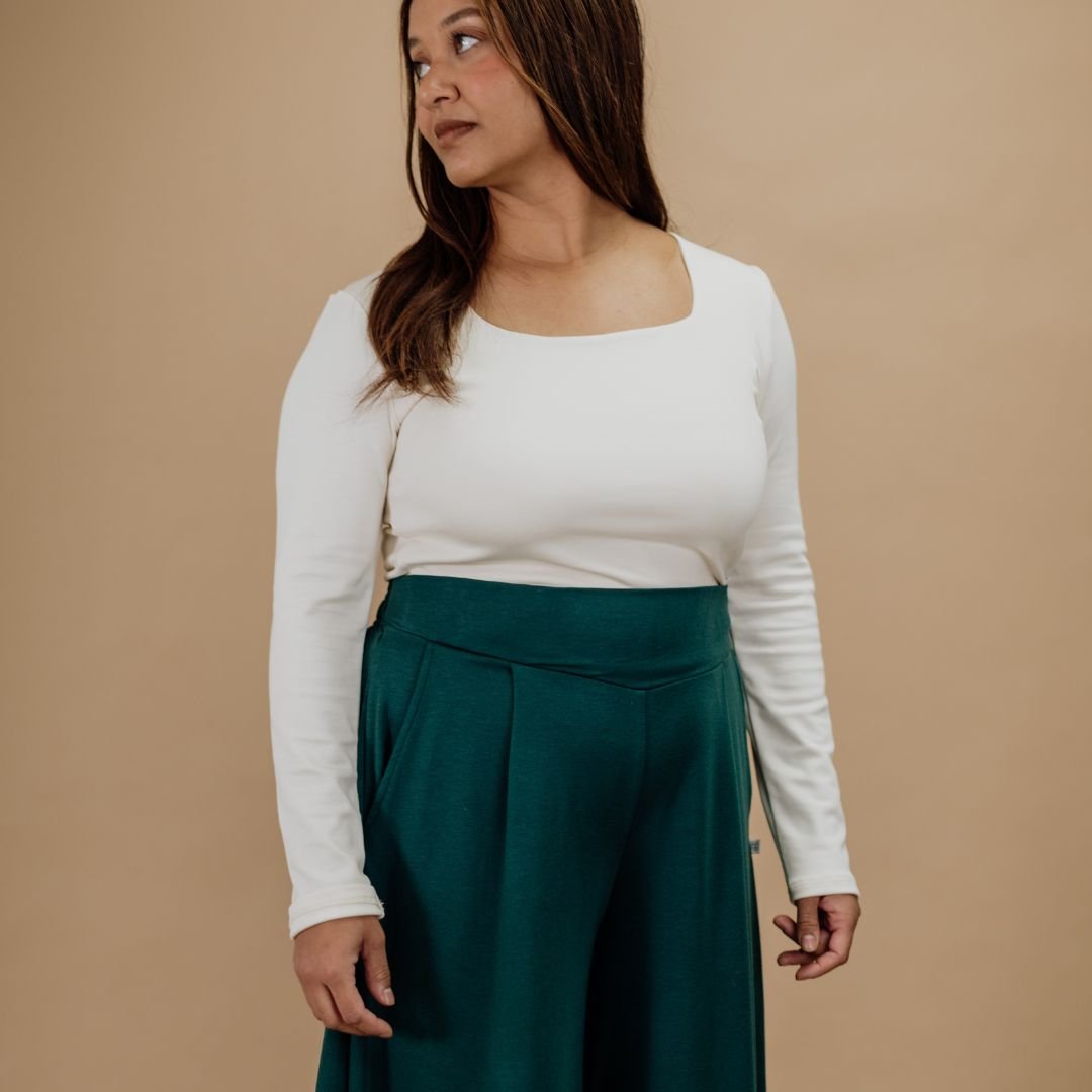 Ladies Bamboo Eva Sculpted Square Neck Crop