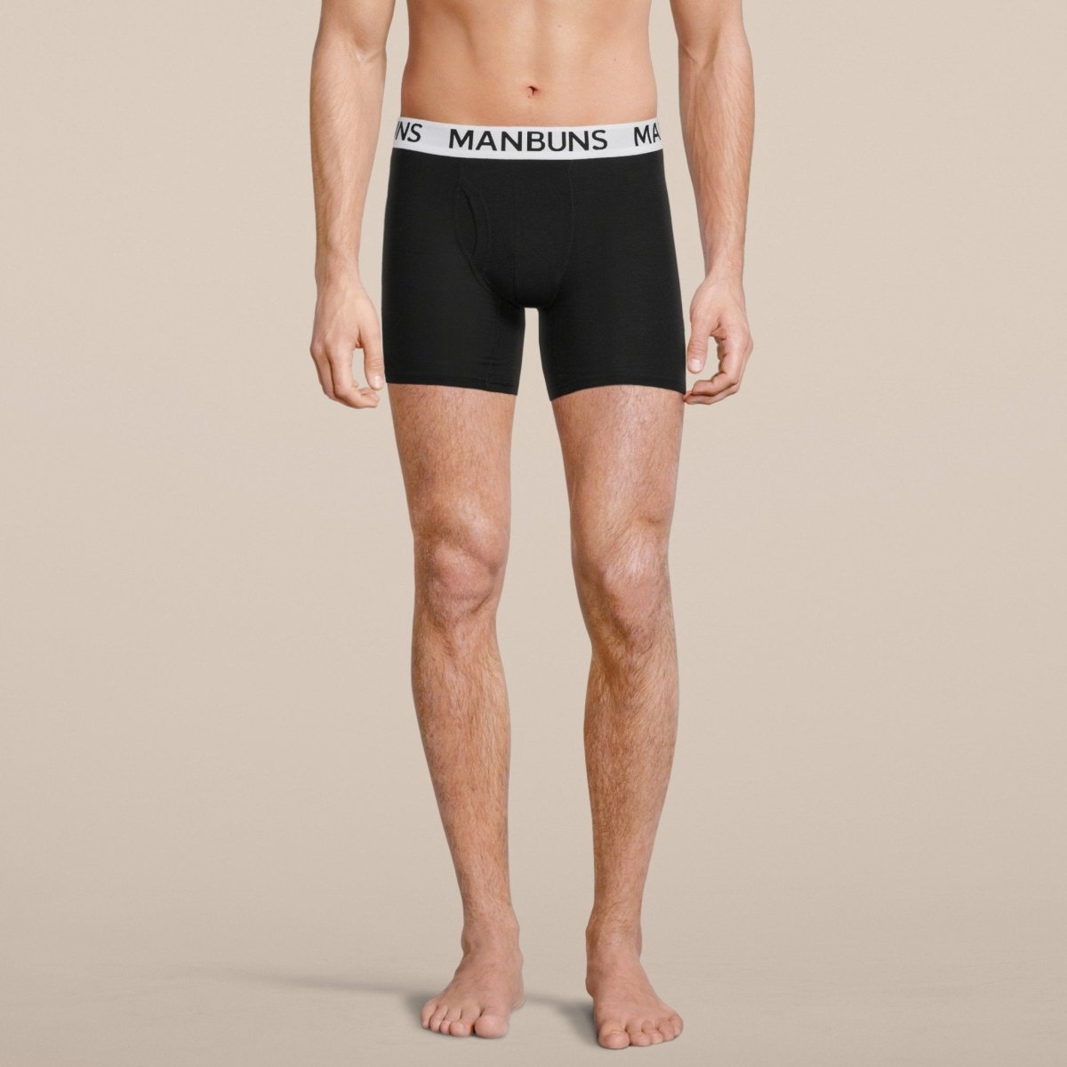 Men's Classic Black Boxer Brief Underwear with Pouch-4