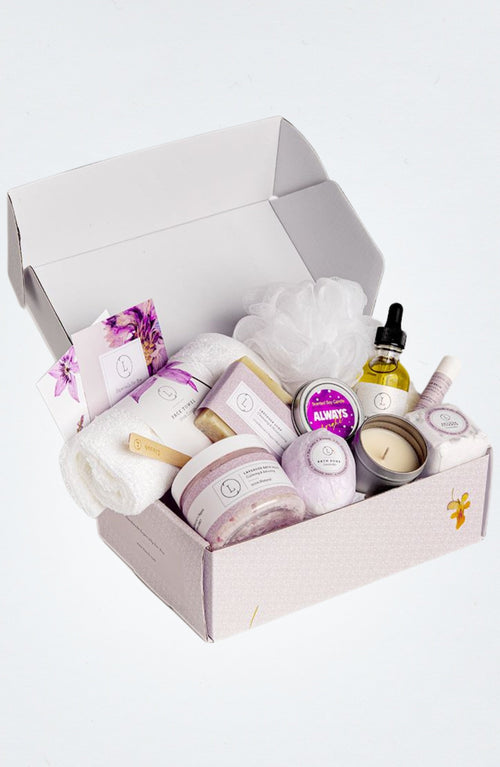 Bath Bomb and Shower Steamer Lizush All Natural Lavender Gift Box with - bath & body products
