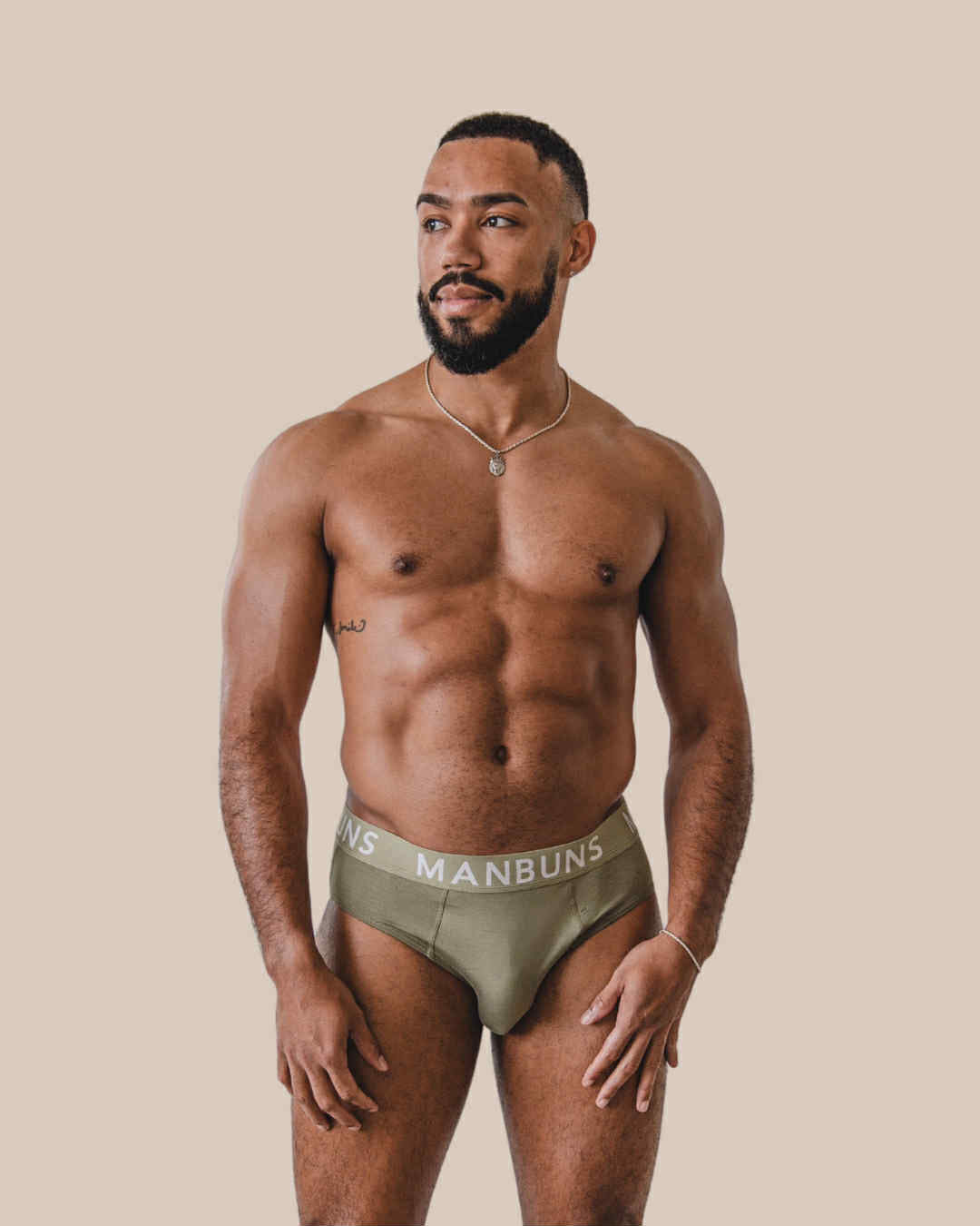 Men's Olive Green Brief Underwear-1